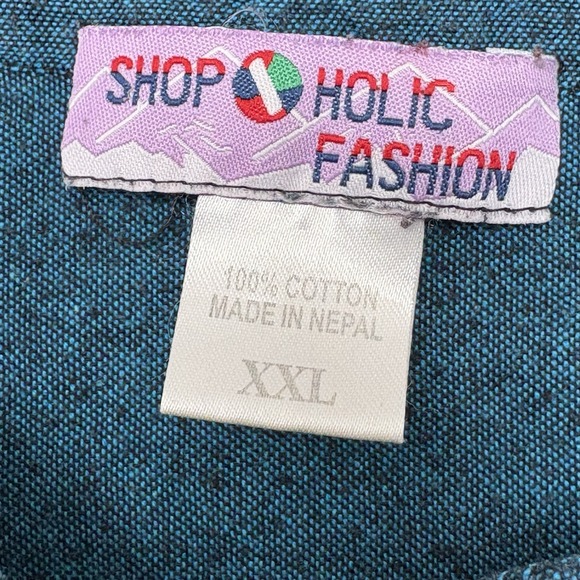 2-Shop O Holic Fashion Cotton Pullover Tunic Shirts XXL Long Sleeve Olive/Teal - Picture 6 of 15